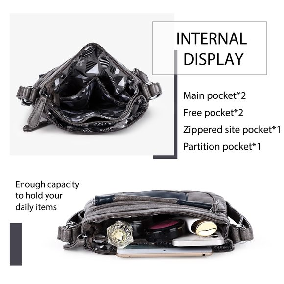 Angelkiss Small Crossbody Bag Leather Shoulder Purse Hobo :> - Picture 5 of 7